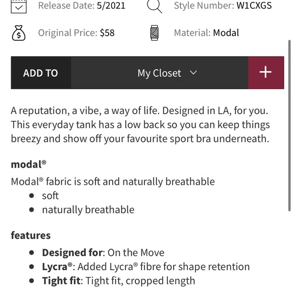 NWT LULULEMON LA front cutout crop tank - Picture 12 of 13